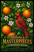 Nature’s Masterpieces: Relaxing Bird & Floral Coloring Book for Adults