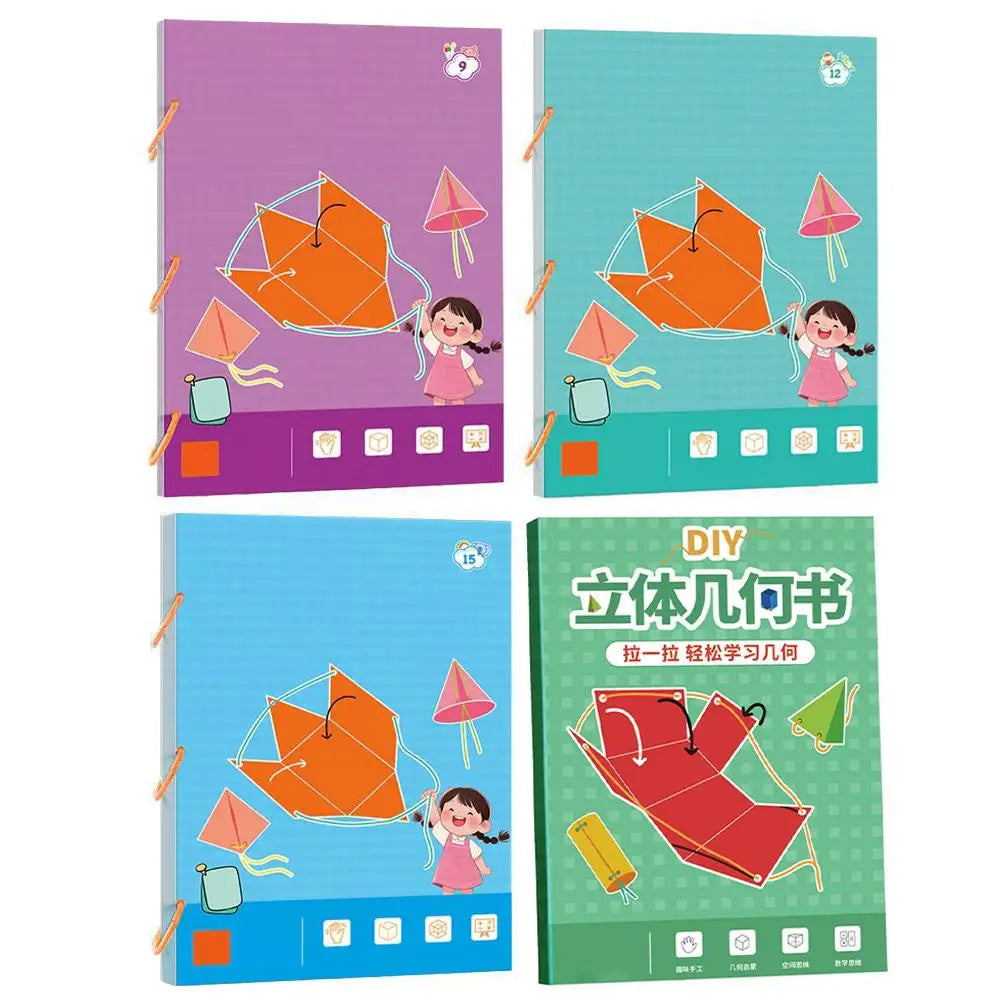 3D Geometry Quiet Book For Kids Montessori Educational Tracing Workbook Spatial Thinking Training DIY Math Learning Book