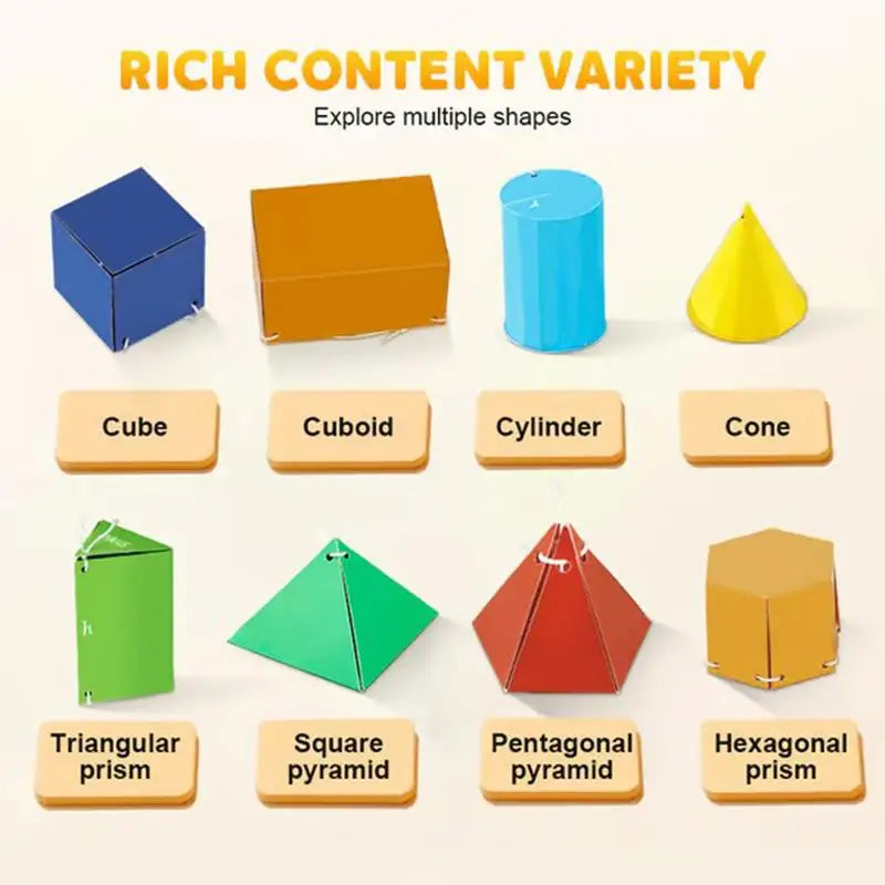 3D Geometry Quiet Book For Kids Montessori Educational Tracing Workbook Spatial Thinking Training DIY Math Learning Book