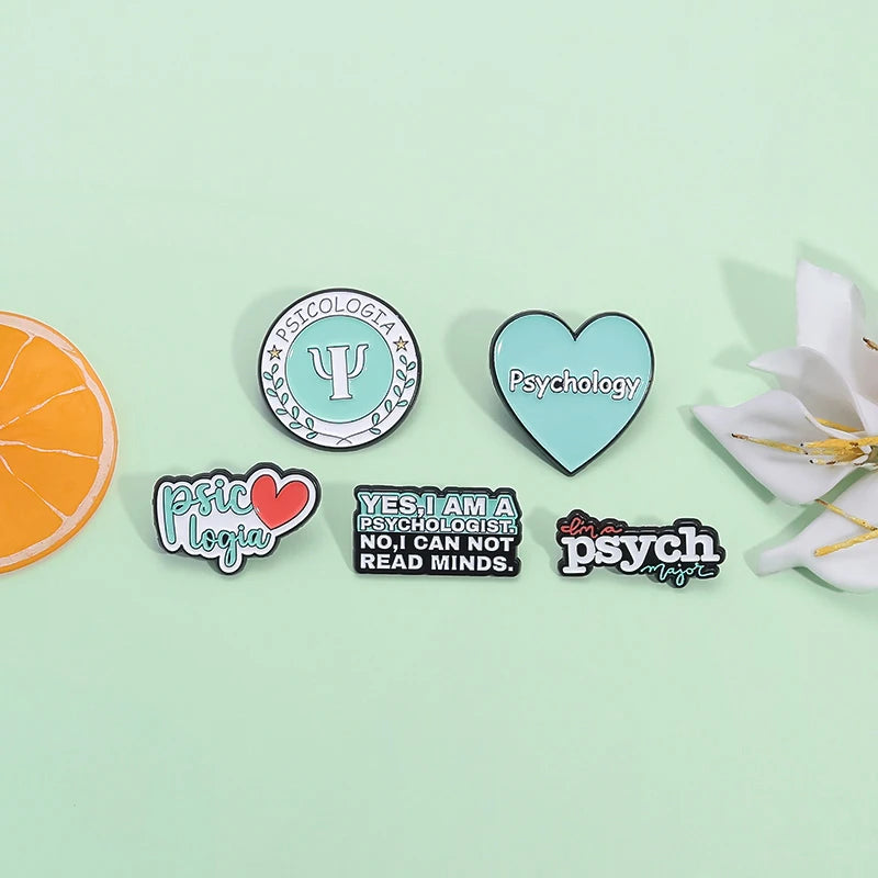 Psychology Enamel Pin Mental Health I'm Psychologist Metal Brooches Lapel Backpack Badge Jewelry Accessories Gifts For Friends