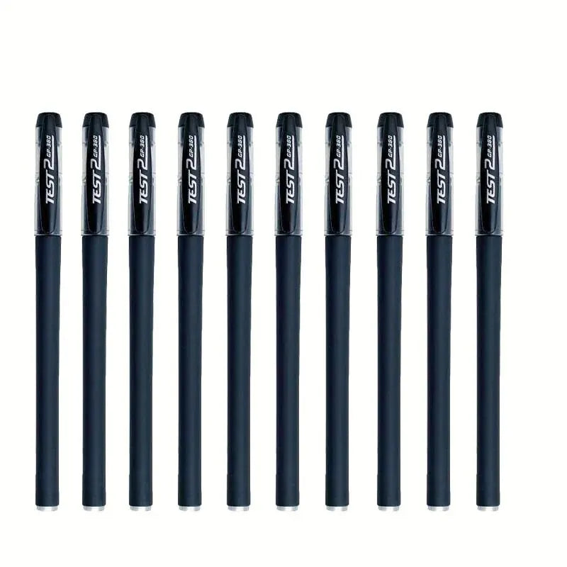 10Pcs/Set Gel Pens Set 0.5mm Black Ink Refill Gel Pen Bullet Tip School & Office Supplies Stationery Kawaii Accessory Stationery