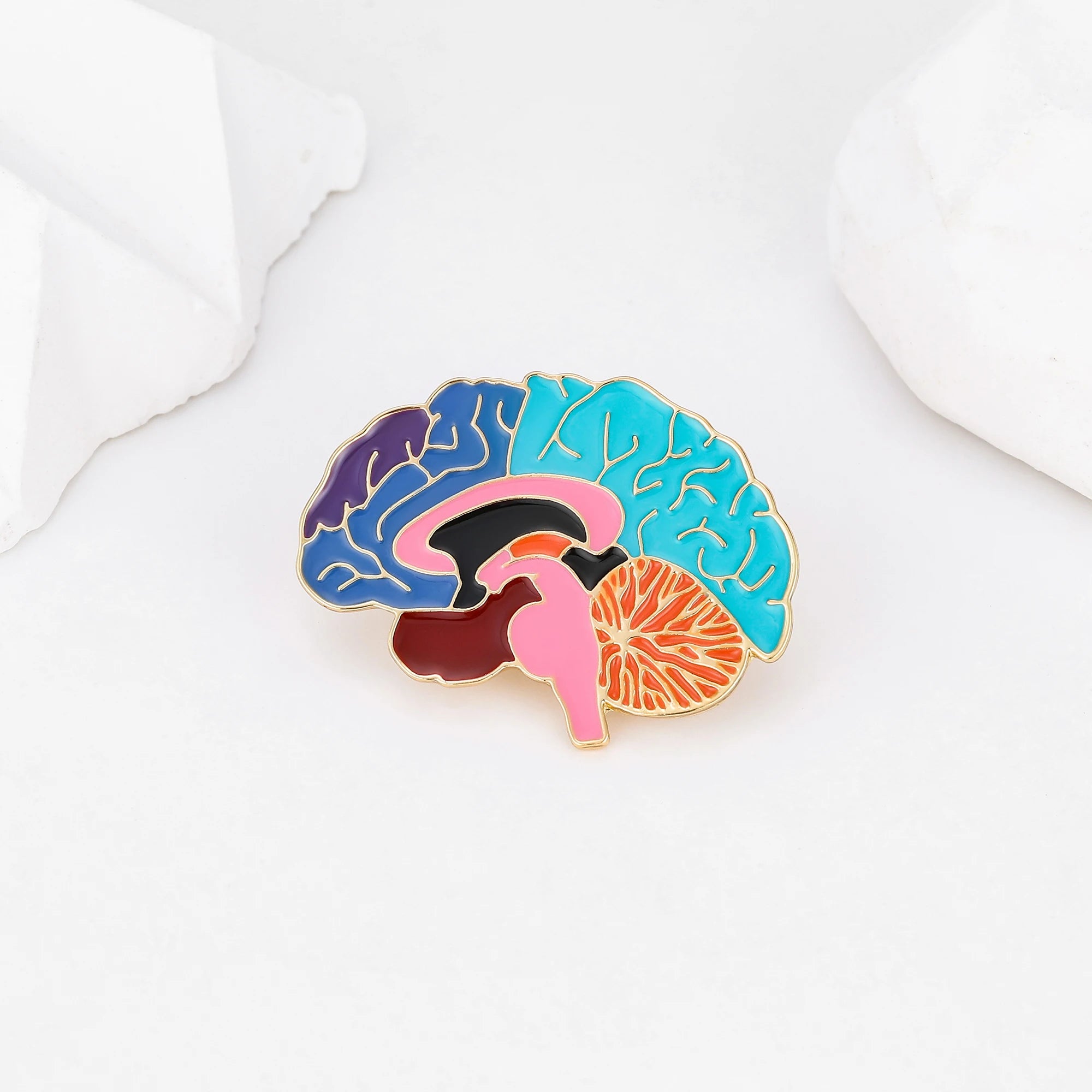 Harong Exquisite Brain Enamel Pins Brooch Medical Anatomy Cute Lapel Lanyard Bag Coat Badge Accessories Gift for Doctor Student