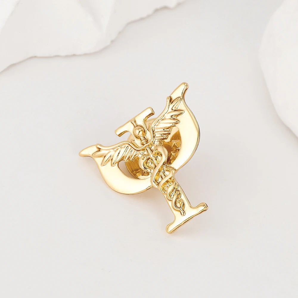 DCARZZ Psychology Psi Caduceus Brooch Medical Psychologist Pin Jewelry Backpack Lapel Badge for Doctor Nurse
