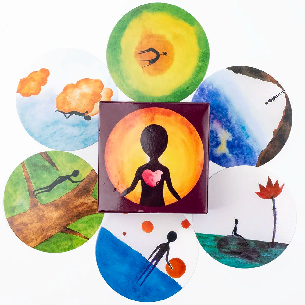 INUK 98 Cards Deck Psychology Board Game for Parties Tabletop Group Game 8.4x8.4CM Enhance Precognition Skills and Social