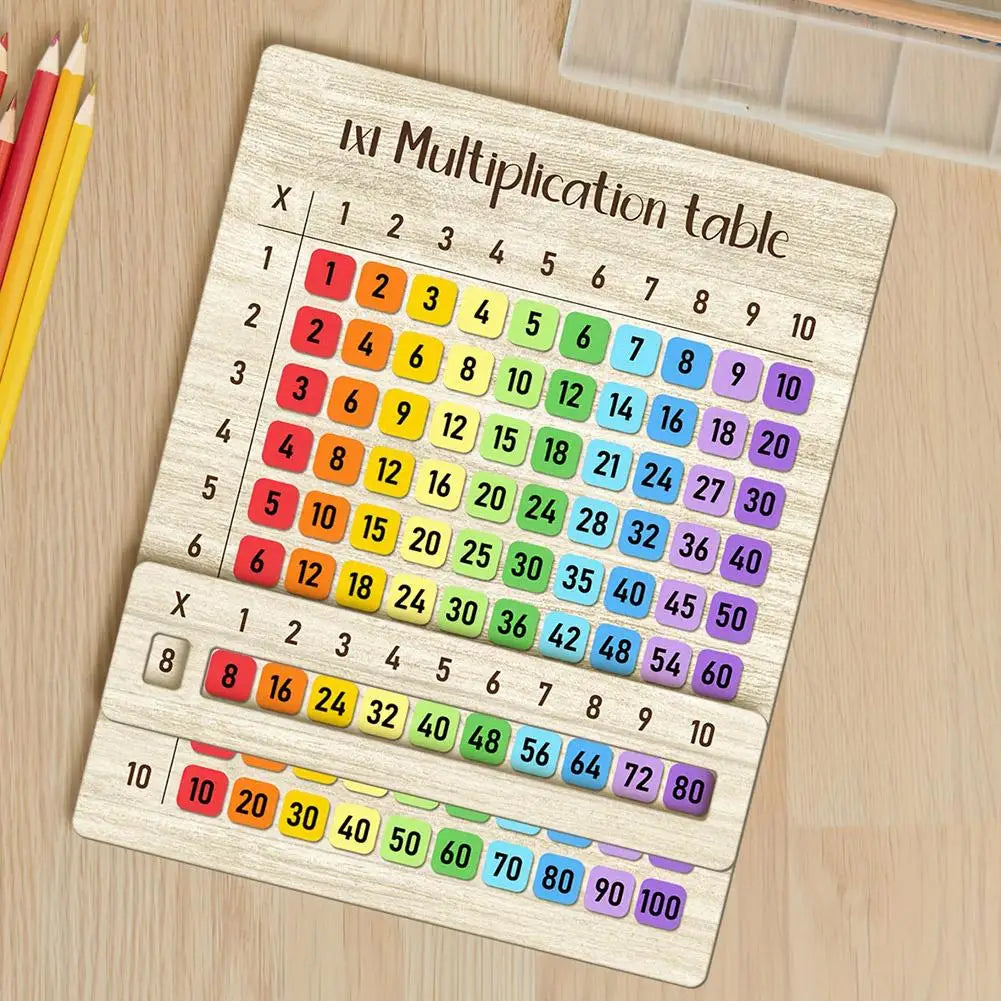 Wooden Multiplication Board Math Game Gifts for Kids 8-12, Educational Montessori Counting Toy Preschool Learning for Classroom