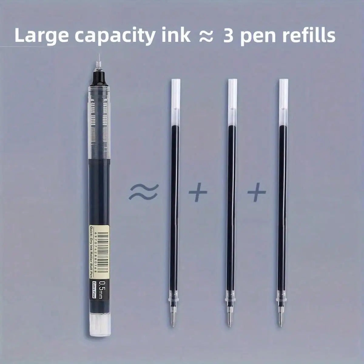 10PCS Gel Ink Pens – 0.5mm Fine Tip Writing Pens For Office & School (Black / Blue / Red)