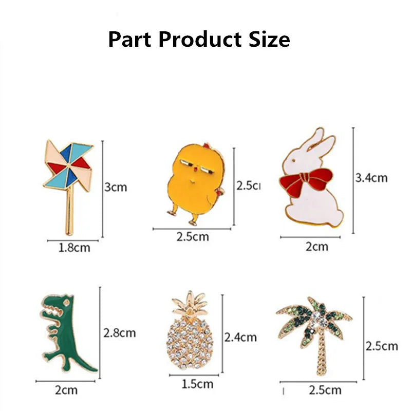 10-100Pcs Enamel Badges Pins Diversity Random Brooches Icons Plants Animal Fruit Pins On Backpack Clothes Hat Decor Accessories