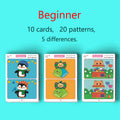 Edu Game for Kids, Focus Training, Find Difference, Calms Hyperactivity, Wipe-Clean Reusable, Great Holiday Gift.