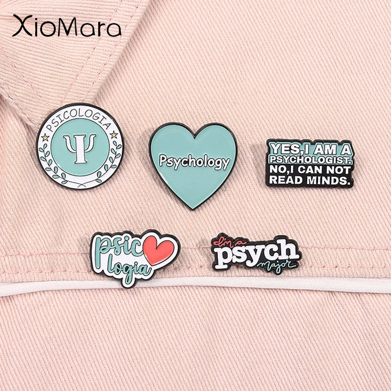 Psychology Enamel Pin Mental Health I'm Psychologist Metal Brooches Lapel Backpack Badge Jewelry Accessories Gifts For Friends