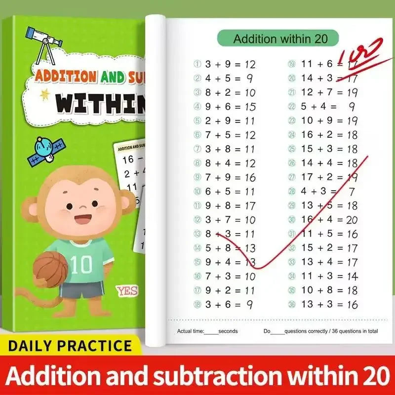 Addition and Subtraction Arithmetic Exercise Book Quick Calculation Math Training Math Arithmetic Books 10-100