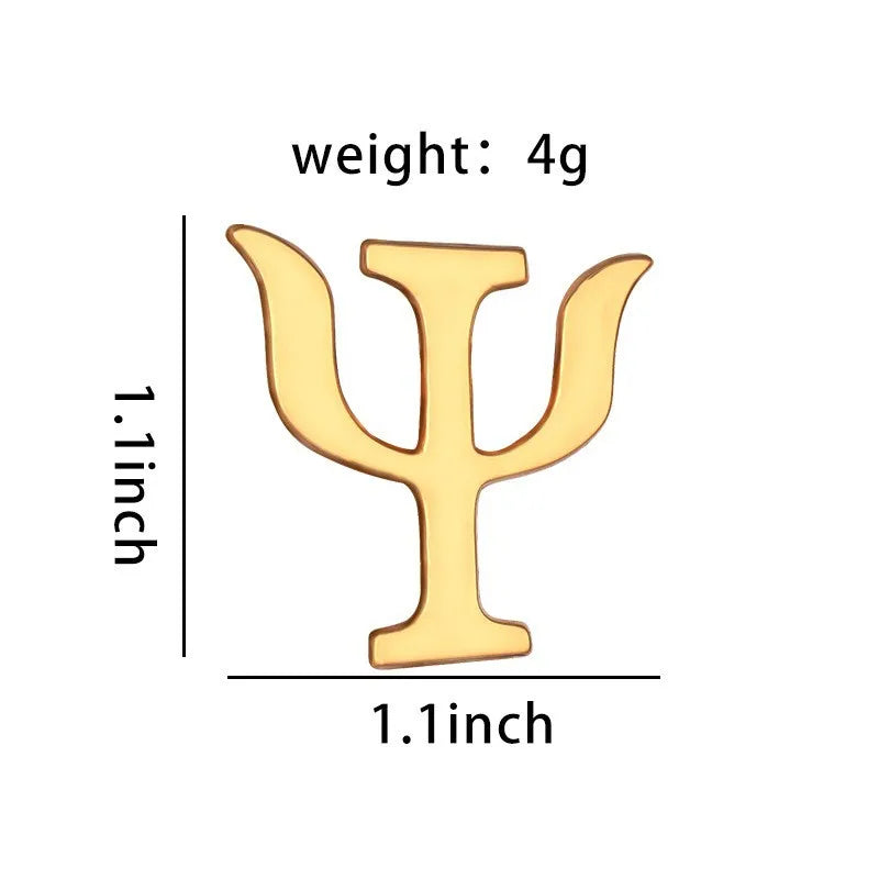 Psychology Symbol Enamel Metal Pins Psi Psyche Medical Brooch Lapel Badge Jewelry for Friends Psychologists Wholesale Gifts