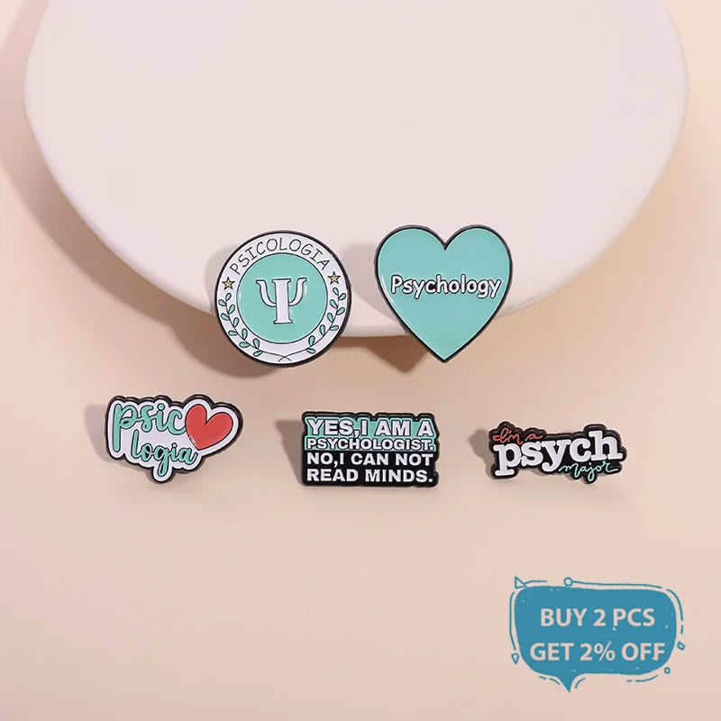 Psychology Enamel Pin Mental Health I'm Psychologist Metal Brooches Lapel Backpack Badge Jewelry Accessories Gifts For Friends