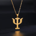 18K Gold Plated Psychology Symbol Pendant Necklace For Women Men Stainless Steel Psychological Jewelry