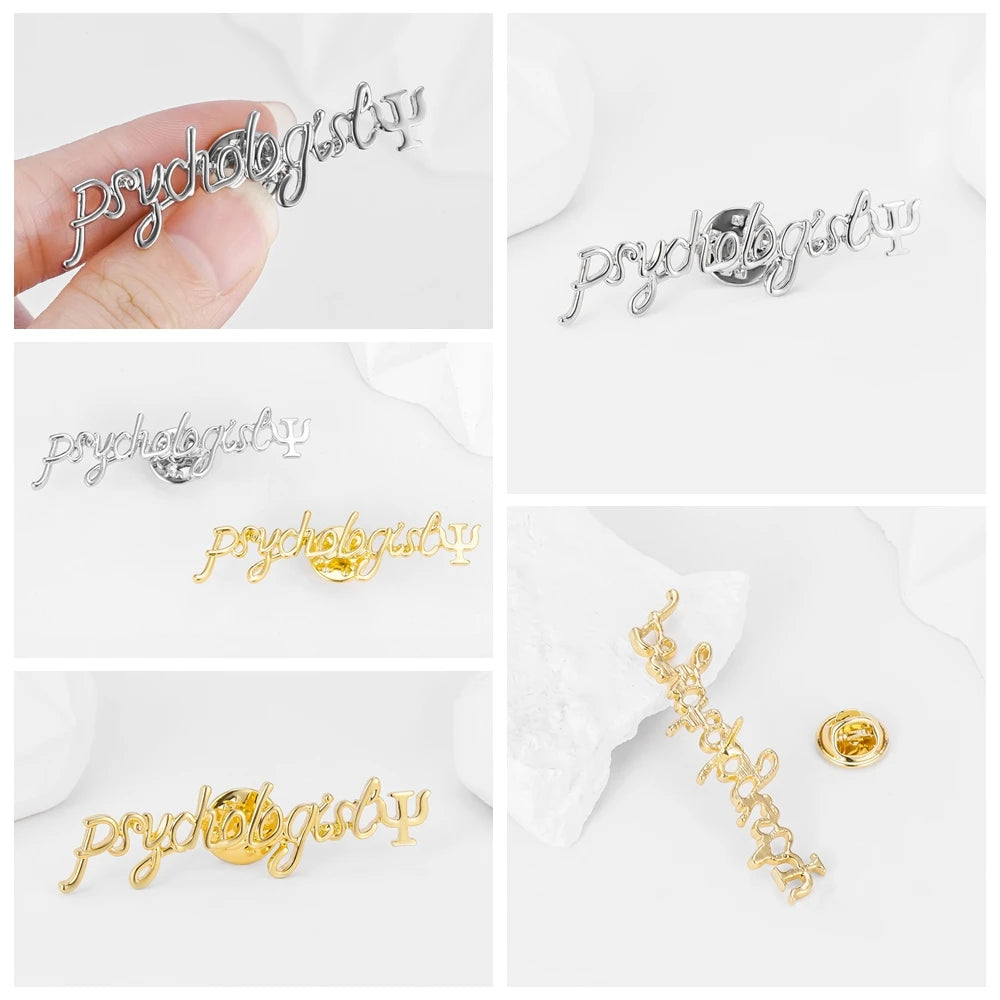 DCARZZ Psychology Psi Brooches Medical Charm Backpack Lapel Pins Badge Medicine Jewelry for Psychologist Doctor Nurse