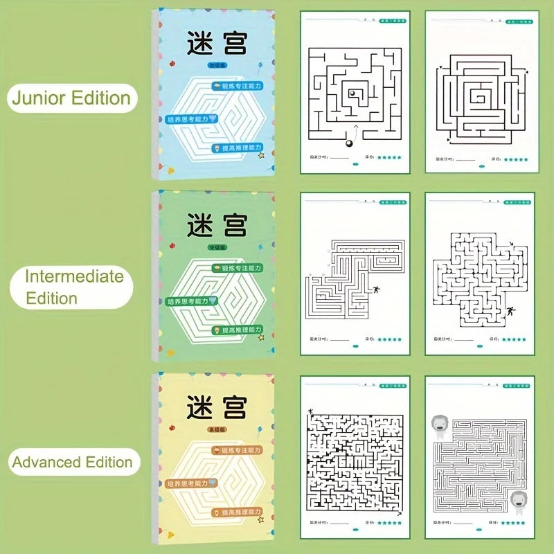 Maze Training Book, Used to Improve Concentration, a Puzzle Game Designed to Enhance Students' Thinking and Attention, an Intell