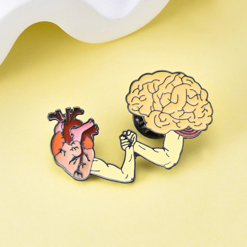 Harong Exquisite Brain Enamel Pins Brooch Medical Anatomy Cute Lapel Lanyard Bag Coat Badge Accessories Gift for Doctor Student