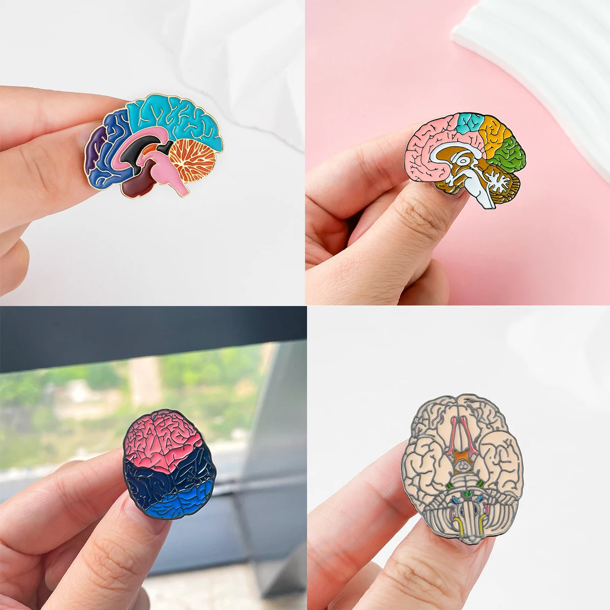 Harong Exquisite Brain Enamel Pins Brooch Medical Anatomy Cute Lapel Lanyard Bag Coat Badge Accessories Gift for Doctor Student