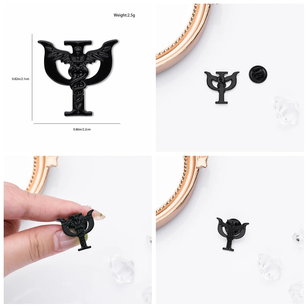 DCARZZ Psychology Psi Brooches Medical Charm Backpack Lapel Pins Badge Medicine Jewelry for Psychologist Doctor Nurse