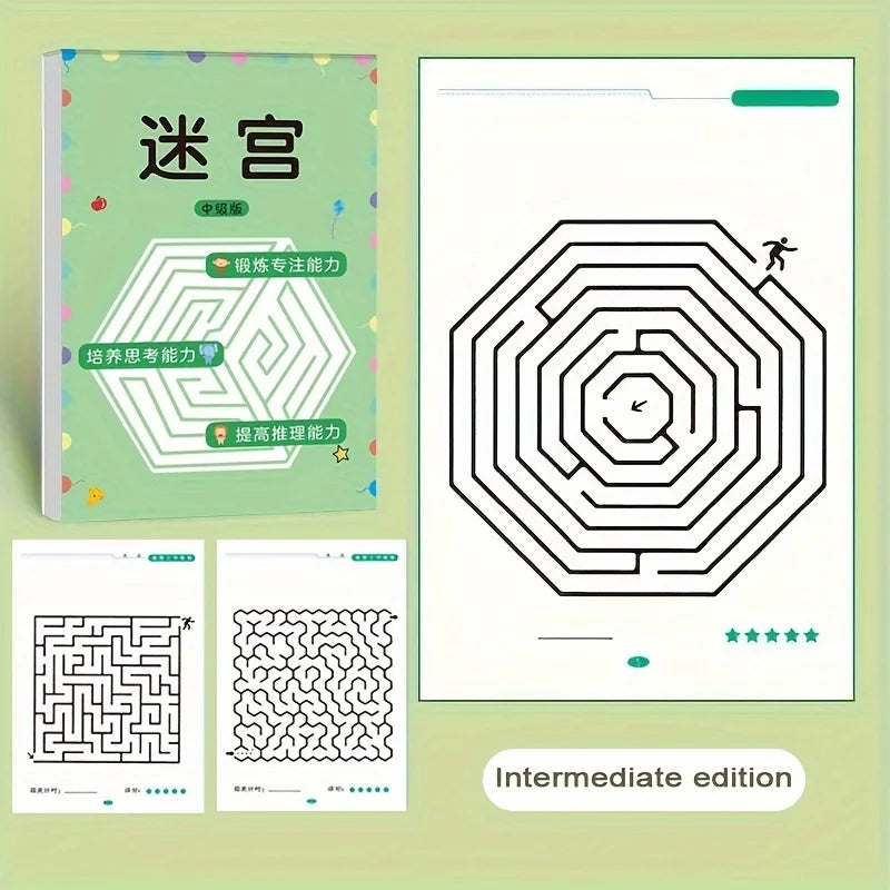 Maze Training Book, Used to Improve Concentration, a Puzzle Game Designed to Enhance Students' Thinking and Attention, an Intell