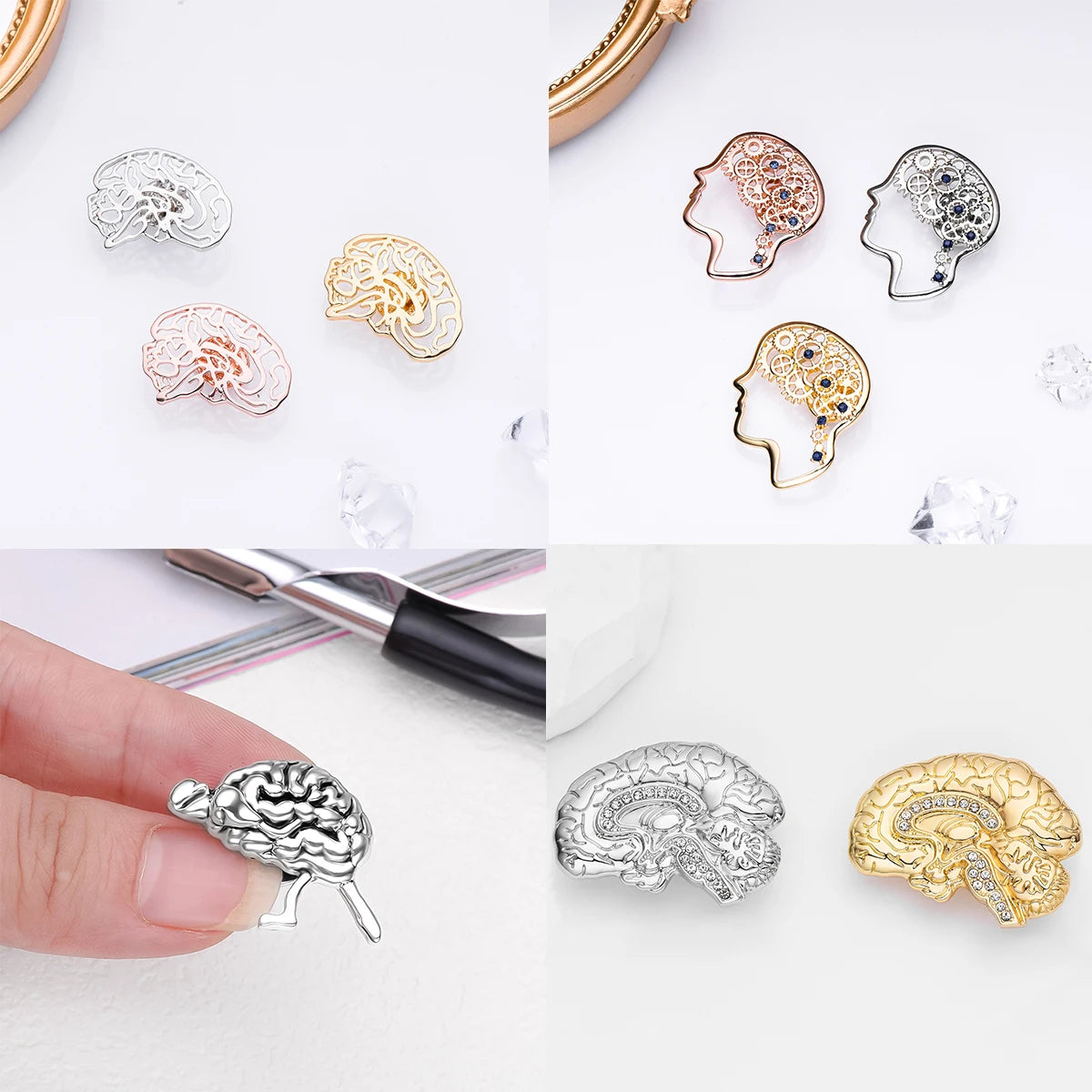 Harong Exquisite Brain Enamel Pins Brooch Medical Anatomy Cute Lapel Lanyard Bag Coat Badge Accessories Gift for Doctor Student