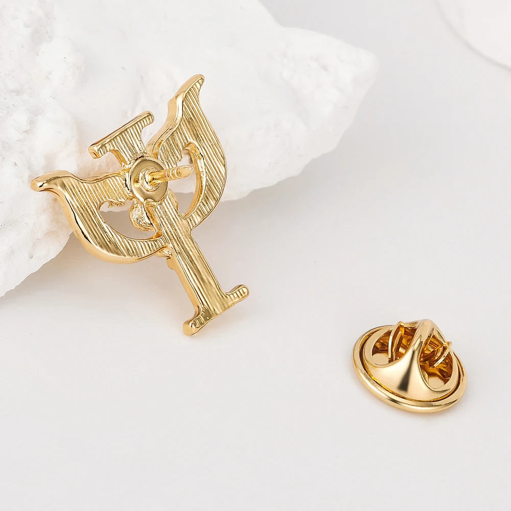 DCARZZ Psychology Psi Caduceus Brooch Medical Psychologist Pin Jewelry Backpack Lapel Badge for Doctor Nurse