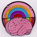 "neurodivergent" Letter Brooch Pins Colored Brain Emblem Autism Pride Chest Needle