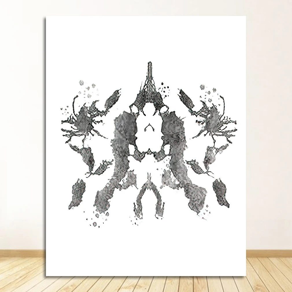 （2D Tin painting）Art Canvas Painting Psychologist Gift Psychological Test Posters and Prints Pictures Clinic Decor Rorschach