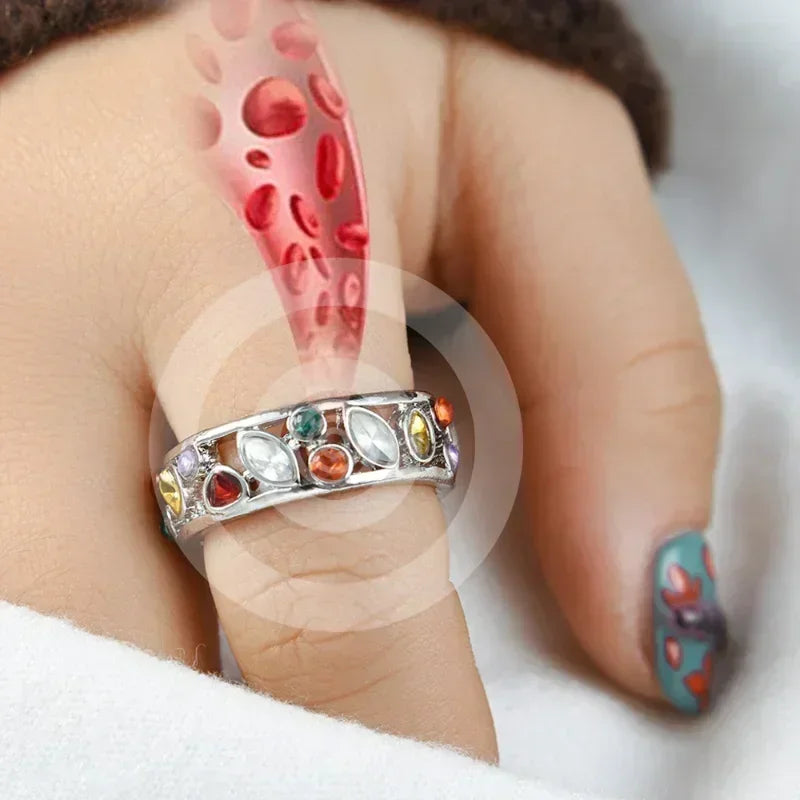 Women Magnetic Therapy Ring Torina Crystal Quartz Ionix for Weight Loss Lymph Drainage